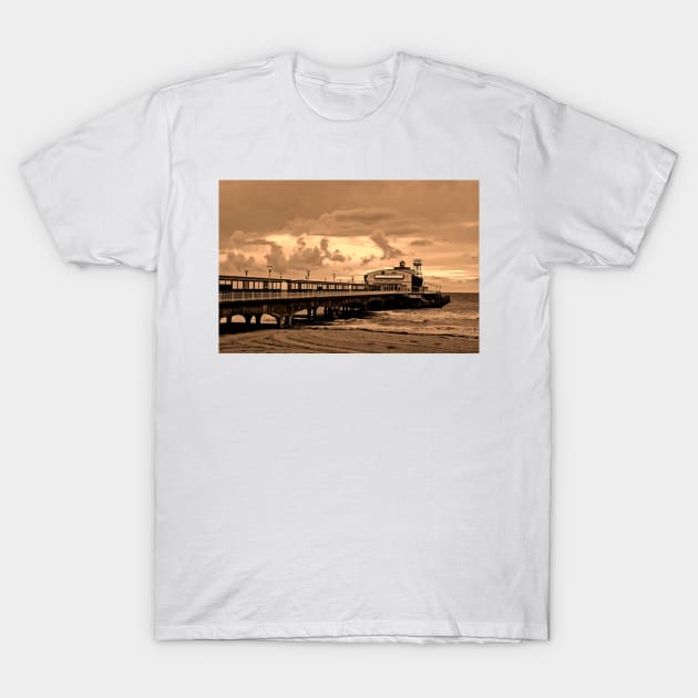 Bournemouth Pier and Beach Dorset England UK T-Shirt by AndyEvansPhotos